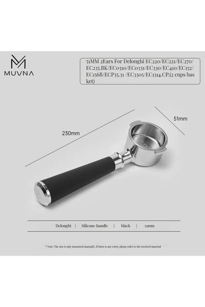 Choice1 فلتر قهوة ديلونجي موفنا أسود بدون قاعدة، مصنوع من السيليكون، بدون قاعدة.