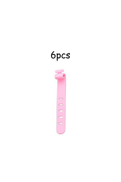Choice1 Pink 6 Pieces Of Simple Silicone Data Cable Headphone Storage Cable W...