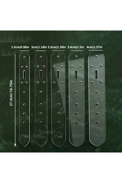 Choice Clear 5PCSAcrylic Belt Hole Punching Template Set，Leather Positioning ...
