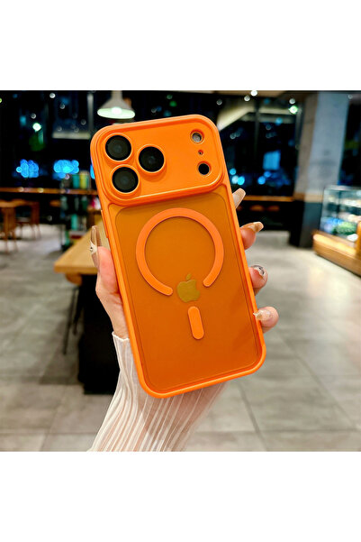 Choice97 جراب حماية فاخر غير لامع وشفاف مقاوم للصدمات، بلون برتقالي مغناطيسي،...