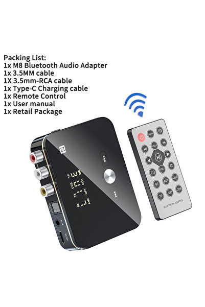 Choice Bluetooth v5.0 M8 NFC Bluetooth 5.0 Audio Adapter 3.5mm AUX RCA Wirele...