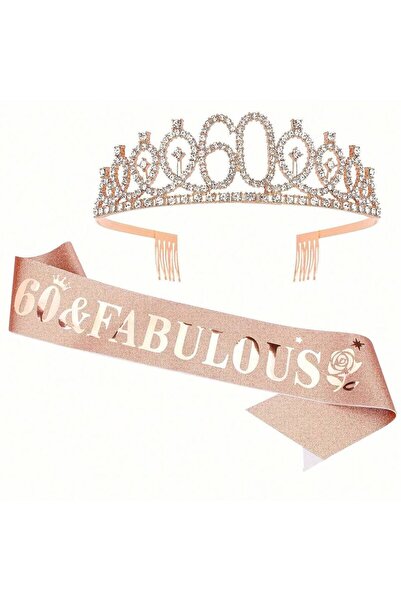 Choice1 Rose Gold -2pcs Birthday decorati for 60year-old women, including bir...