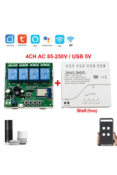 Choice3 4CH 85-250V Switch DC 5V 7V-32V AC 85-250V 2/4 Channel WiFi Remote Co...