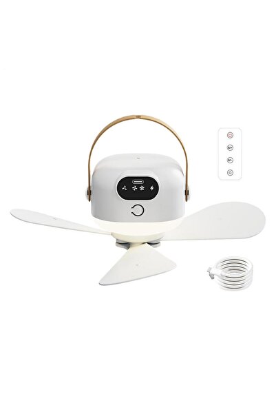 Choice White Portable Ceiling Fan Outdoor Camping Fan Tent Ventilator Cooler ...