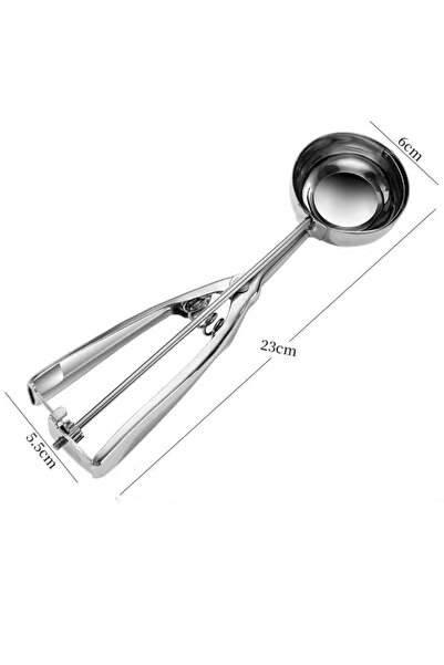 Choice1 مغرفة آيس كريم كبيرة الحجم من الفولاذ المقاوم للصدأ، قطعة واحدة، بمقب...