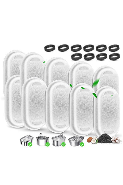 Choice عبوة بيضاء من عشرة فلاتر مناسبة لفلتر موزع مياه نافورة الحيوانات الألي...