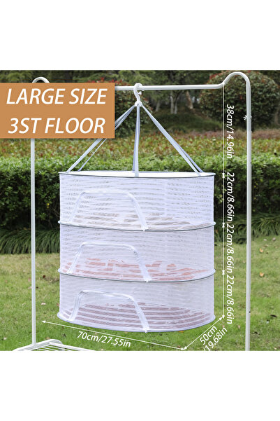 Choice Three Layer Collapsible Laundry Basket Drying Rack Quick Drying With G...