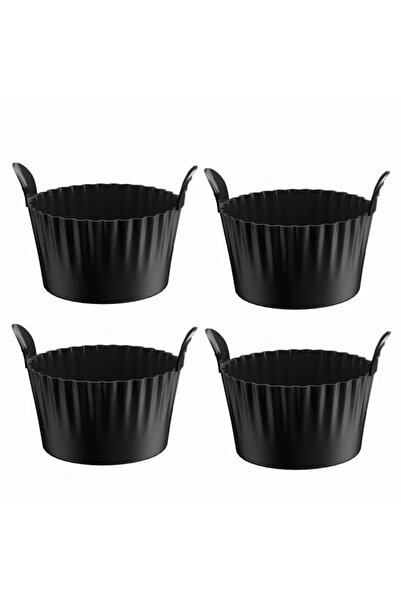 Choice3 ٤ قطع من أكواب الخبز المصنوعة من السيليكون الأسود القابلة لإعادة الاس...