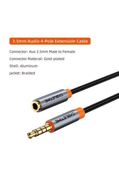 Choice1 كابل تمديد صوتي 3.5 ملم من 3M CABLETIME، مقبس 3.5 ملم، للكمبيوتر المح...