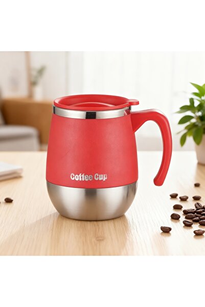 Choice1 401-500ml Red Stainless Steel Vacuum Insulated Coffee Mug - 500ml Dou...