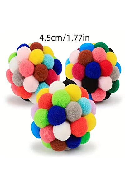 choice2 مجموعة ألعاب قطط صغيرة الحجم - 3 قطع (1/3 قطعة) - كرات وبري ملونة مزو...