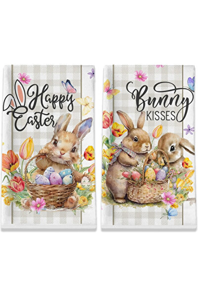 Choice 2pcs MULTI 2Pcs, Easter Cute Bunny Kitchen Towels, 40Cm*60Cm Towel Set...