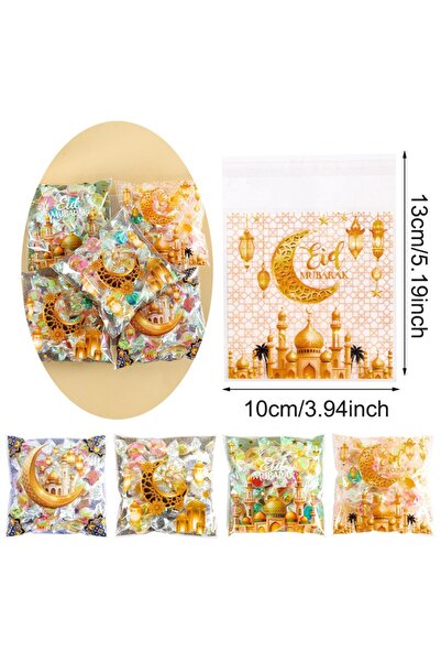 Choice 50PCS 1 50/100pcs Eid Mubarak Gift Bags Plastic Bag Cookie Candy Ramad...