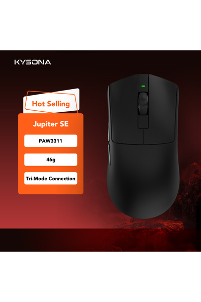 Choice3 Jupiter SE Black Kysona Jupiter Wireless Mouse PAW3395 Sensor 26000DP...