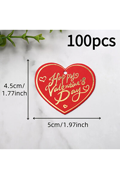 Choice1 as shown Red-100pcs 100pcs Valentine's Day Gift Tags with Golden Foil...