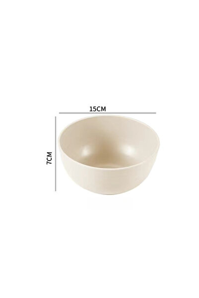 choice2 1pc Beige Ramen Salad Bowl Set 15cm Classic Wheat Straw PP Plastic Bo...