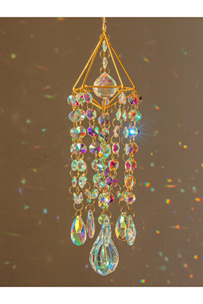 Choice 8jzlxk-0185 قطعة واحدة من جرس الرياح الكريستالي المضيء، يُعلق على النا...