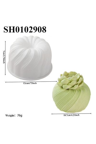 Choice1 SH0102908 4 Inch Oblique Striped Ball Design French Mousse Cake Mould...