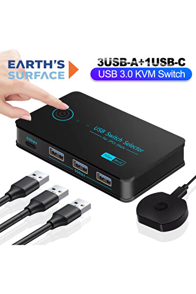 Choice مفتاح USB 3.0، مفتاح USB 3.0، مفتاح KVM، مفتاح اختصارات، جهازان كمبيوت...