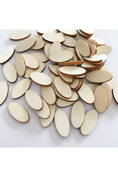 Choice 100PCS 100PCS Unfinished Wood Oval Slices Natural Rustic Wooden Cutout...