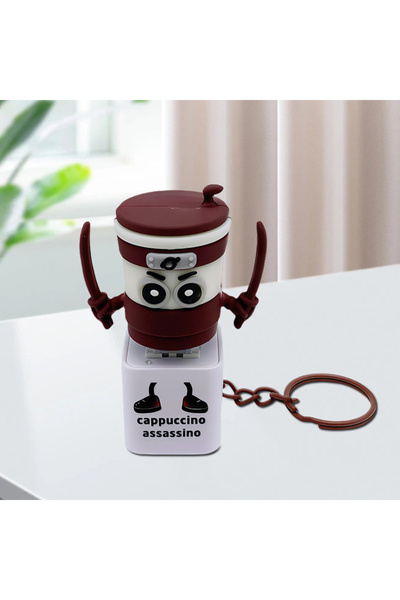 Choice سلسلة مفاتيح مضيئة على شكل رجل القرش، مصنوعة من عصا خشبية، بتصميم مستو...