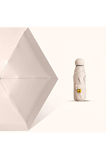 Choice5 Iron 6K Beige Sun Umbrella Travel Umbrella Compact Ultralight Mini Po...