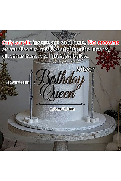 Choice42 1pc Queen KA My Queen Happy Birthday Cake Topper Gold Silver Princes...