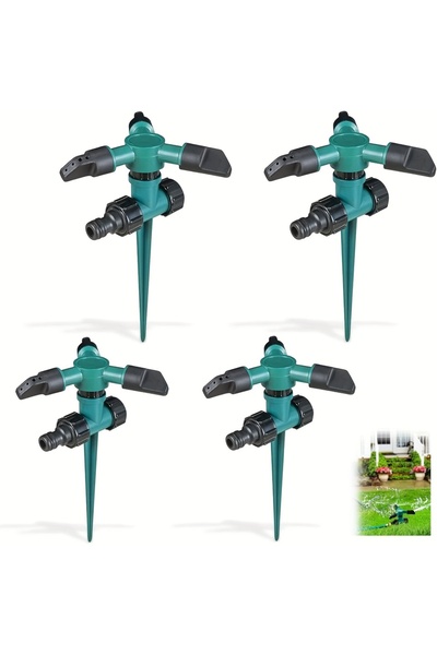 Choice1 4pcs 4pc Automatic 360 ° Rotating Garden Lawn Sprinkler Three-Fork Sp...