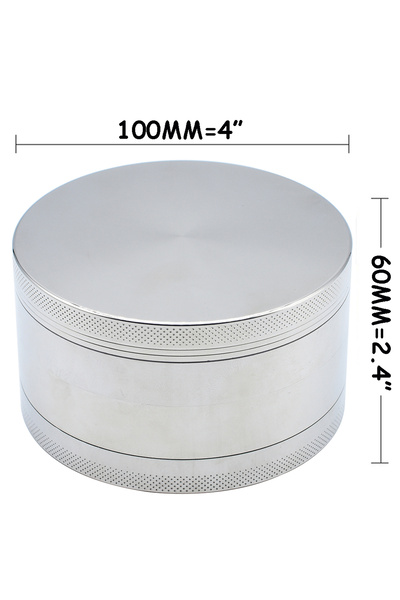Choice Silver Zinc Alloy 4“ Metal Grinder 100MM for Smoke Grass 4 Layer Tobac...