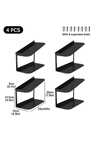 Choice1 4 Pcs 2 Pcs/3 Pcs/4 Pcs Black Wall-Mounted Shoe Rack Floating Shoe Ho...