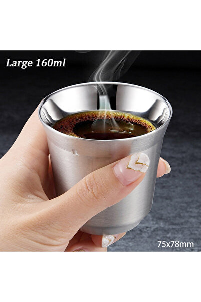 Choice1 كوب قهوة مزدوج الجدار من الفولاذ المقاوم للصدأ، سعة 51-100 مل و160 مل...
