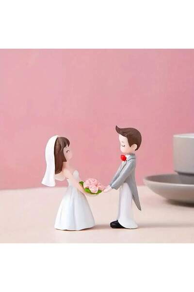 choice2 White-1pair Charming Bride & Groom Miniature Figurines Set-Romantic W...