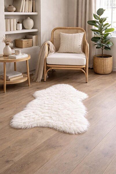 EYPRICH KUZU POST PELUŞ PREMİUM KALİTE HALI - YUMUŞAK TÜYLÜ BEYAZ