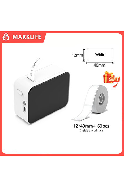 Choice3 P15 Pure White MarkLife P15 Mini Portable Thermal Printer Wireless Bl...