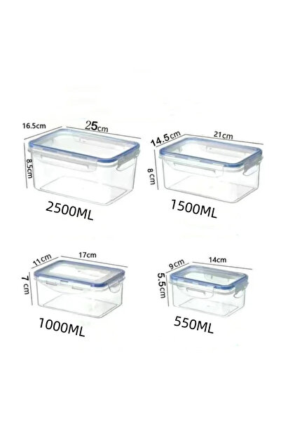 Choice4 Four-piece set WHITE Kitchen Refrigerator Sealed Rectangular Refriger...