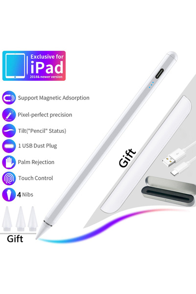 Choice قلم أبيض لجهاز iPad Pencil 2 1 لأجهزة iPad 7 و 8 و 11 و 12.9 2018، قلم...
