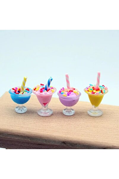 Choice 4 قطع من أكواب الآيس كريم المصغرة لبيت الدمى بمقياس 1/12، إكسسوارات طع...