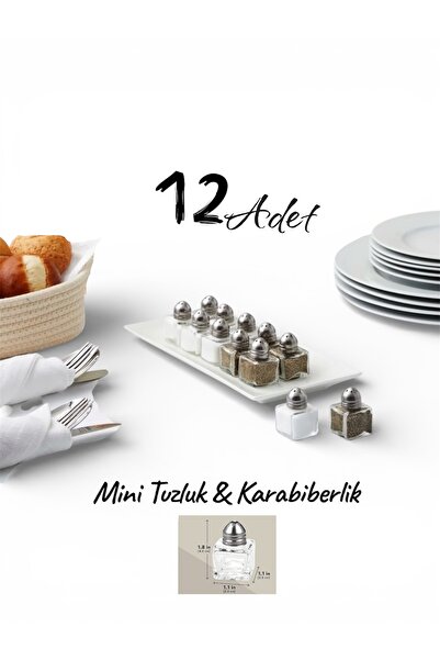 Dem Home Exculusive Salt Glass 12-Pack Salt Shaker 20ml Mini Square Single Sa...