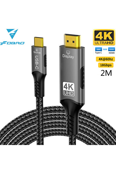 Choice كابل USB-C إلى HDMI بطول 2 متر بدقة 4K، يدعم دقة 4K بمعدل 60 هرتز، مصن...