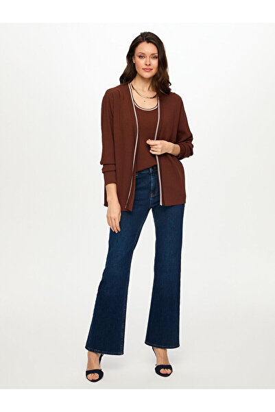 Faik Sönmez Transparan Bant Detaylı Triko Hırka S26TRH008