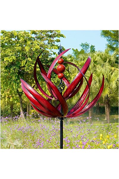 Choice G3243B طاحونة هواء هارلو حمراء دوارة حديدية أرضية للحديقة