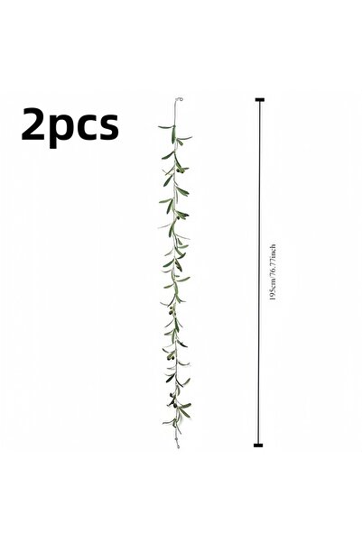 Choice1 2Pcs 2Pcs/4Pcs Artificial Olive Leaf Vine Strips, Green Plant Garland...
