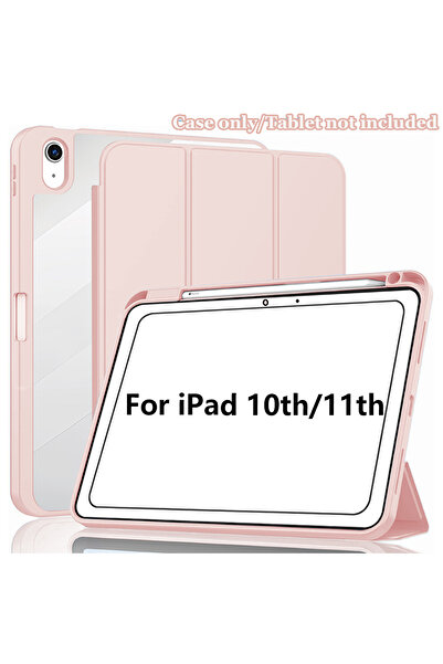 Choice8 For iPad 11th 2025 Pink For iPad 2025 Case with Pencil Holder Tri-Fol...