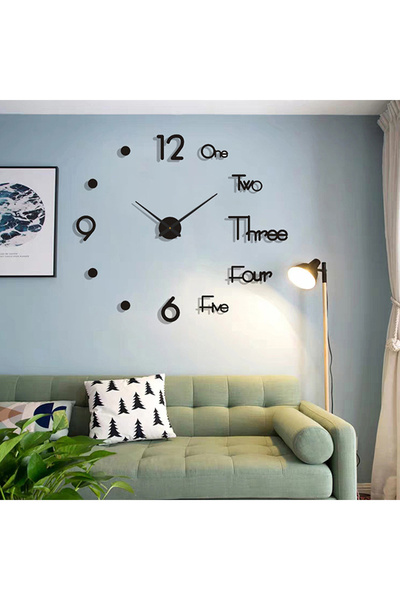 Choice Black 3D Wall Clk Mirror Wall Stickers Creative DIY Wall Clks Modern D...