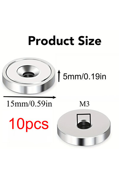 choice2 15x5-M4-10 قطع 10x5-M3/15x5-M4 مغناطيس دائري متعدد الأغراض بفتحة غاطس...