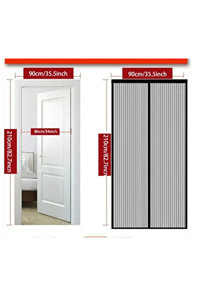 Choice ستارة باب شبكية مغناطيسية شديدة التحمل 90x210 G3029A، ناموسية، فاصل بد...