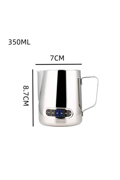 Choice 350ml 12/20oz Stainless Steel Milk Frothing Pitcher with Temperature D...