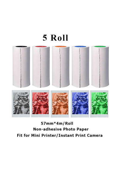 Choice8 5Rolls Kids Color Print Instant Camera Photo Paper HD 57*25mm BPA-Fre...