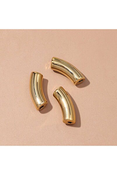 Choice44 خرز أنبوبي من بامبو، ذهبي اللون، 11 × 35 مم، 20 قطعة/عبوة، مصنوع من ...