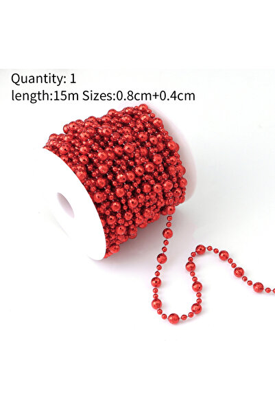 Choice6 خيط صيد أحمر بطول 15 مترًا، خرز لؤلؤ صناعي، سلسلة زهور، إكليل زهور، ز...